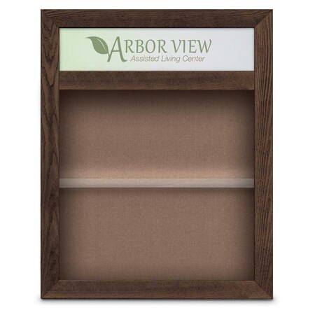 United Visual Products Outdoor Enclosed Combo Board, 42"x32", Satin Frame/Grey & Blue Spruce UVCB4232OD-GREY-BLSPRU
